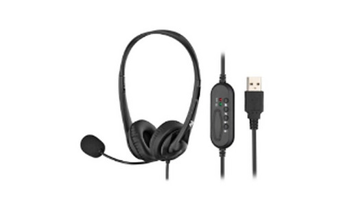 2E PC headset stereo On-ear CH11 USB, omni-mic, 2m, black