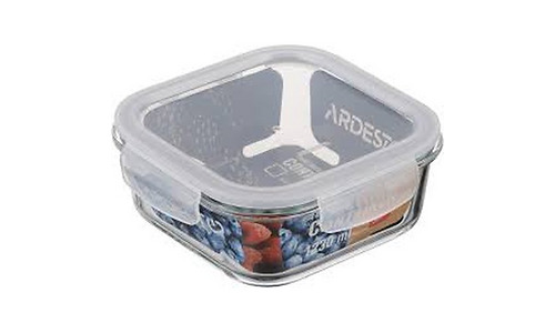 Ardesto Food storage container Gemini 1.23l, borosilicate glass, plastic, square, transparent