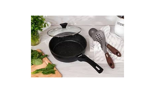 Ardesto Deep Fry pan with lid Gemini Livorno, 28cm, aluminium, black