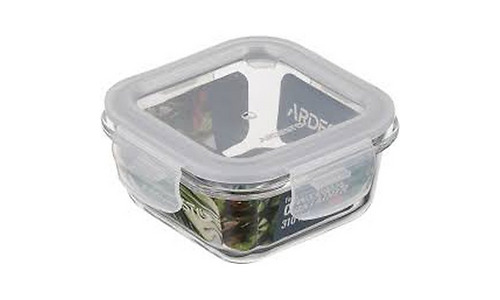 Ardesto Food storage container Gemini 0.31l, borosilicate glass, plastic, square, transparent