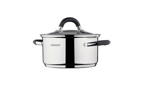 Ardesto Casserole with glass lid Gemini Salerno, 0.8l, stainless steel, silicone