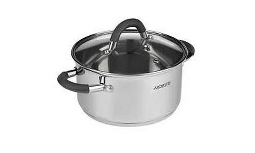 Ardesto Casserole with glass lid Gemini Salerno, 1.2l, stainless steel, silicone