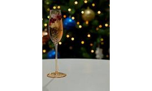 Ardesto Champagne glasses set Black Mars Amber 210ml, 2pcs, glass, transparent-golden