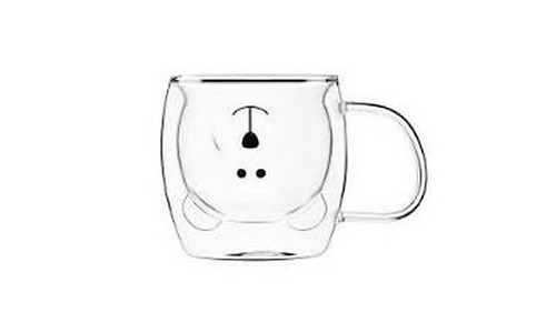Ardesto Double wall borosilicate glass mug set Animals, 250 ml, 2 pcs, with handles