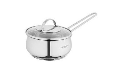Ardesto Saucepan with glass lid Gemini Liguria, 1.3l, stainless steel