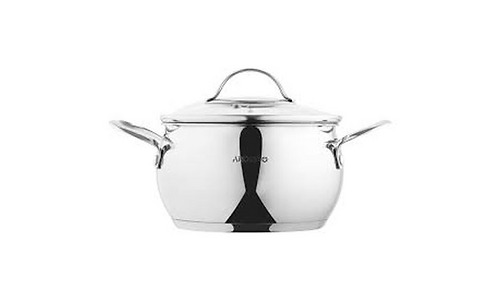 Ardesto Casserole with glass lid Gemini Liguria, 3l, stainless steel