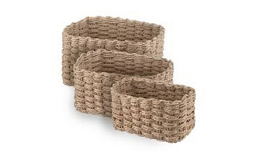 ARDESTO Set of wicker storage baskets Prestigio (3.3/2.2/1.4l), 3 items, paper twine, beige 767637180559