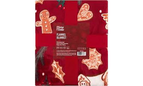 Ardesto Christmas Flannel blanket 160x200cm, 100% polyester, Gingerbread houses