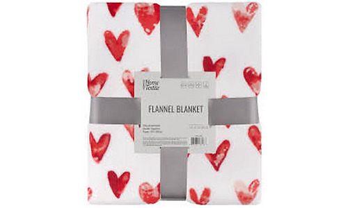 Ardesto Flannel blanket 160x200cm, 100% polyester, hearts