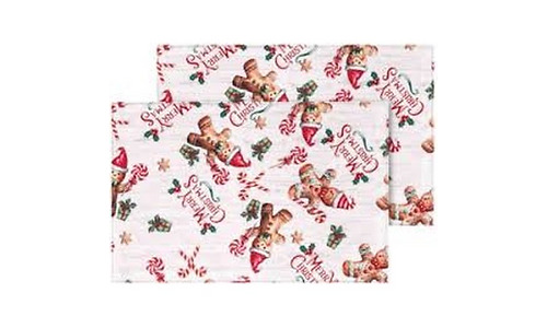 Ardesto Serving napkin set Christmas Gingerbread 30х45cm, 2pcs, 100% polyester, red