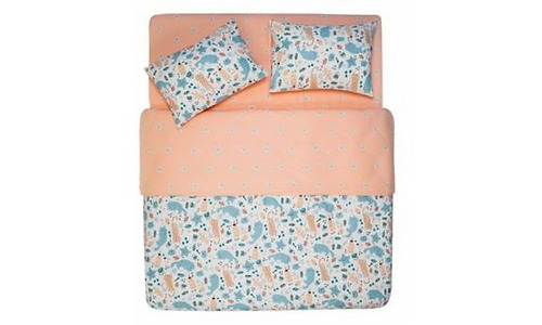 Ardesto Bedding set 1.5 Gloria, sateen, duvet cover160x220cm, bed sheet 160x220cm, pillowcases (2) 50x70cm, 100% cotton, cats peach