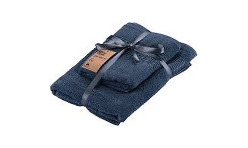 Ardesto Terry towel set Lotus 50х90cm, 70х140cm, 2pcs, 100% cotton, dark blue