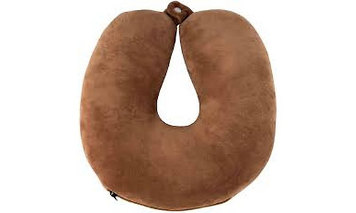 ARDESTO Zip & Flip Neck pillow Travel Сute Dog 30х30cm, polystyrene beads, brown