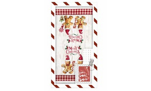 Ardesto Gift set of towels in a box Christmas Gingerbread 38х63cm, 2pcs, 100% cotton, red