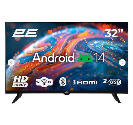 TV Set 32" 2E LED HD 60Hz Smart Android Black