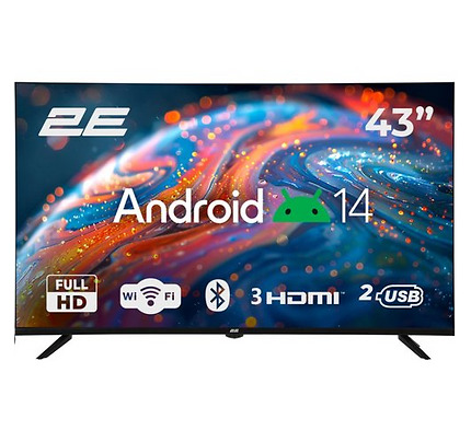 TV Set 43" 2E LED FHD 60Hz Smart Android Black