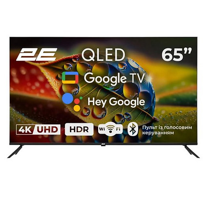 TV Set 65" 2E QLED 4K 60Hz Smart Google TV Black