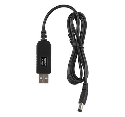 2Е Сable USB-A > DC 5.5х2.5mm charge 1m, 12V/1A, black