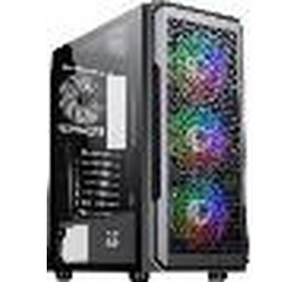 2E GAMING Computer case HEXAGON (G338) MidT,2xUSB2.0,1xUSB3.0, 1x120+3x120ARGB ,TG (side panel),without PSU,black