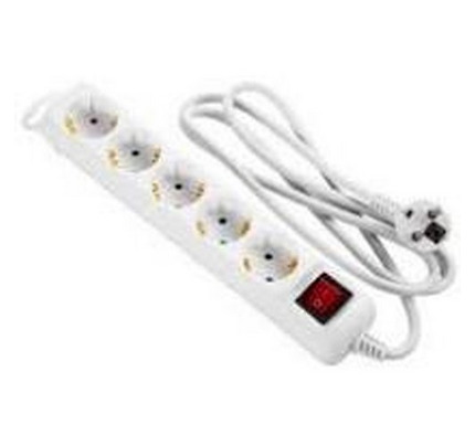 Power strip 2E 5XSchuko with switch, 3G*1.5mm2, 1.5m, white