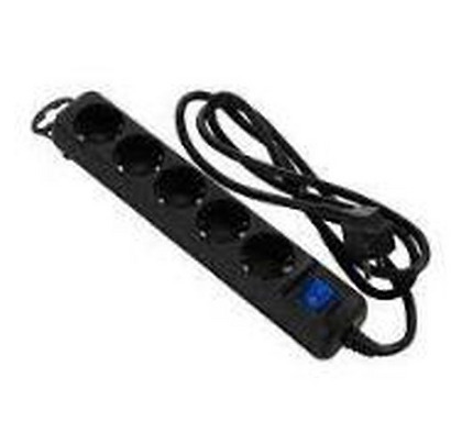 2E power strip 5XSchuko switch, 3G*0.75mm2, 1.8m, Black