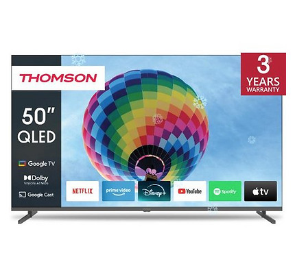 TV 50" Thomson QLED 4K 60Hz Smart Google TV Black