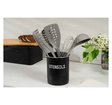 Ardesto Cutlery Holder Midori 12х15.5cm, metal, black