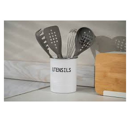 Ardesto Cutlery Holder Midori 12х15.5cm, metal, white