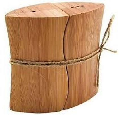 ARDESTO Salt and pepper set Midori, 2 pcs, 10ml, 9.5х4х9cm, bamboo, stainless steel, glass, plastic