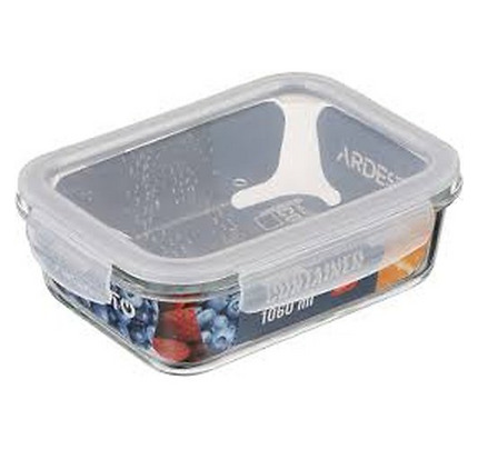 Ardesto Food storage container Gemini 1.06l, borosilicate glass, plastic, rectangular, transparent