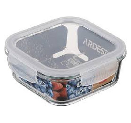 Ardesto Food storage container Gemini 1.23l, borosilicate glass, plastic, square, transparent