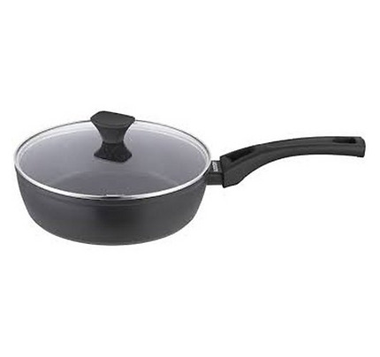 Ardesto Deep Fry pan with lid Gemini Livorno, 24cm, aluminium, black