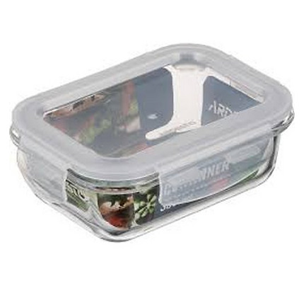 Ardesto Food storage container Gemini 0.38l, borosilicate glass, plastic, rectangular, transparent