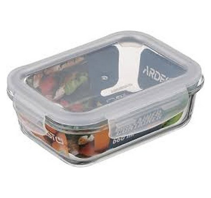 Ardesto Food storage container Gemini 0.66l, borosilicate glass, plastic, rectangular, transparent