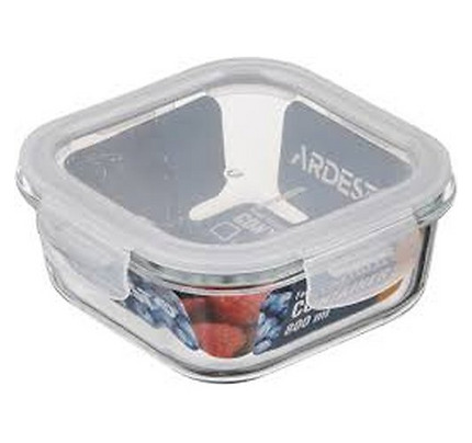 Ardesto Food storage container Gemini 0.8l, borosilicate glass, plastic, square, transparent