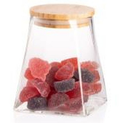 Ardesto Jar Midori, 510ml, glass, bamboo, cone, transparent