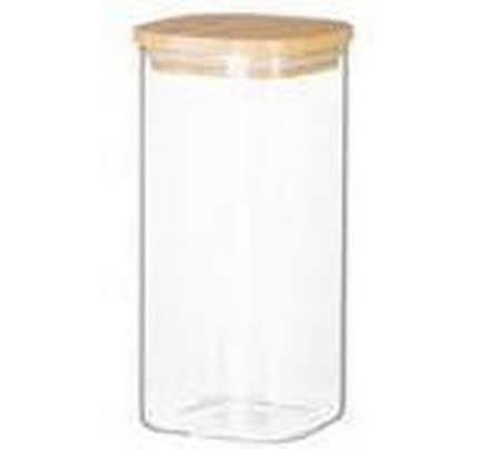 Ardesto Jar Fresh, 700 ml, square, glass, bamboo