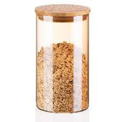 Ardesto Jar Golden Moon, 760ml, glass, bamboo, round, golden