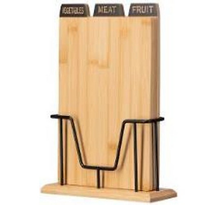 Ardesto Cutting board set with stand Midori, 3pcs, 23.5х7.5х27cm, bamboo, metal