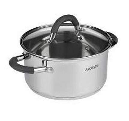 Ardesto Casserole with glass lid Gemini Salerno, 1.2l, stainless steel, silicone