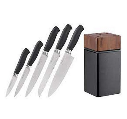 Ardesto Knife set  Black Mars 6pcs., s/s, wooden block