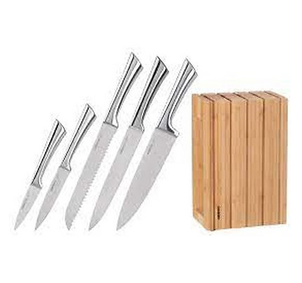 Ardesto Knife set  Black Mars 6pcs., s/s, bamboo block