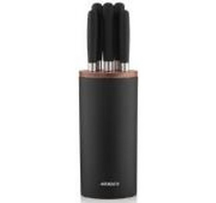 Ardesto Knives Set with block Gemini, 6pcs, stainless steel, plastic, black