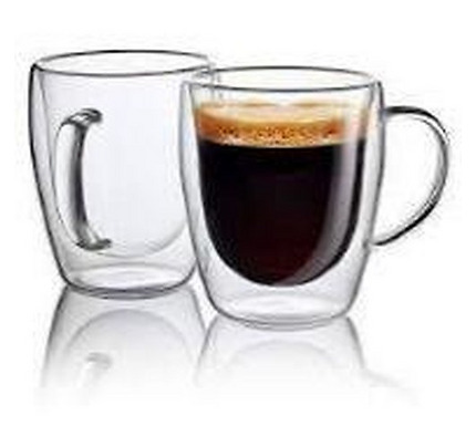 ARDESTO Double wall borosilicate glass cup set, 270 ml, 2 pcs, with handles