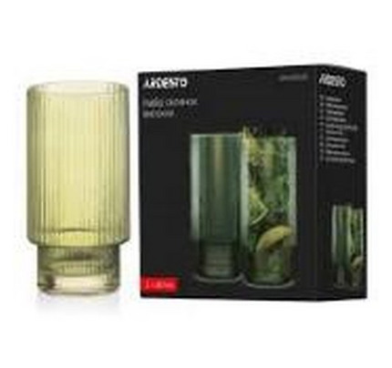 Ardesto Long glasses set, 380ml, 2pcs, glass, green