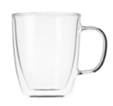 ARDESTO Double wall borosilicate glass mug set, 400 ml, 2 pcs, with handles