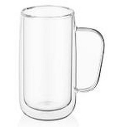 Ardesto Doublewall mug set with handles, 400ml, 2pcs, borosilicate glass, transparent