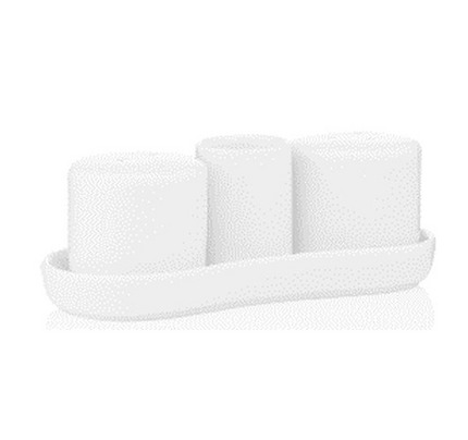 Ardesto Set for salt and pepper, 4 items, porcelain, white