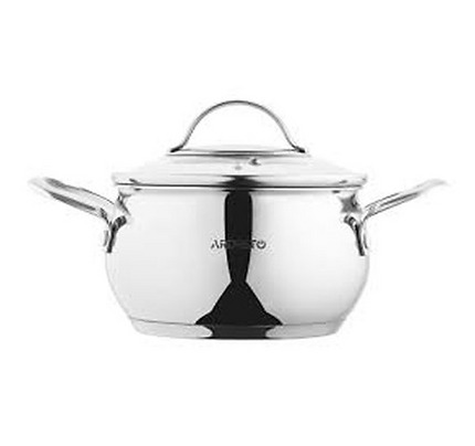 Ardesto Casserole with glass lid Gemini Liguria, 2.2l, stainless steel