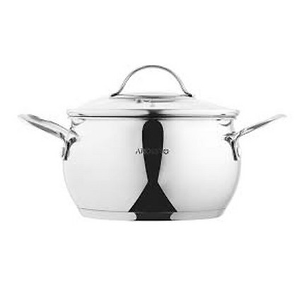 Ardesto Casserole with glass lid Gemini Liguria, 3l, stainless steel